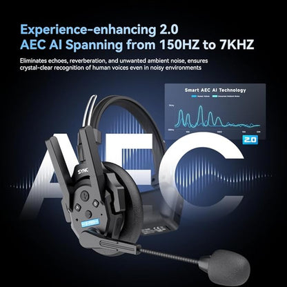 SYNCO XTALK XPro9 Wireless Intercom Headset System 2.4 GHz 1640FT/500M Long Distance Range Full Duplex for 9 Person Communication with Noise Cancellation for Live Show Stage Performance Movie Shoot
