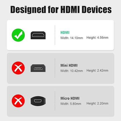 AGVEE 3 Pack (Long Side Inward) 180 Degree Angled HDMI Male to HDMI Female Adapter, U-Shaped 8K@60HZ Converter Coupler Connector Extender for Portable Display Monitor Accessories, Black