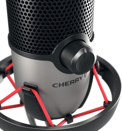 Cherry UM Series 3.0, 6.0 and 9.0 PRO RGB USB Microphone for PC, Mac, Gaming, Recording, Streaming, Podcasting, Studio and Computer Condenser. (UM 6.0 Silver)