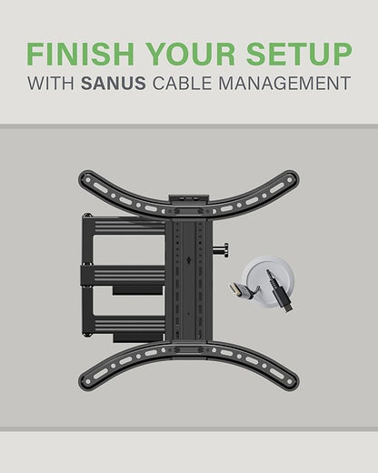SANUS Full Motion TV Mount - Single Stud 32 to 55 inch TV Wall Mount Tilts, Extends & Swivels - Easy DIY Install Includes All Hardware & Post Install Leveling - Great for Corners