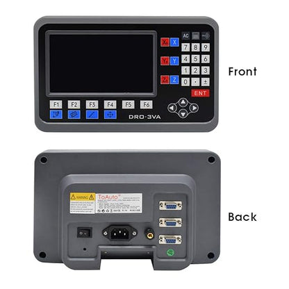 TOAUTO Digital Readout 2 Axis 3 Axis DRO Display Linear Scale 100~1000mm Precision 5um for Bridgeport/Knee Milling Lathe EDM Mill Machine (3 Axis DRO-LCD)