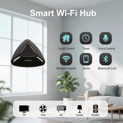 BroadLink Universal IR/RF Remote RM MAX, Wi-Fi & BLE Smart Hub for TV/AC/Blinds, Voice Control, Compatible with Alexa & Google Assistant, Local Control & Fast Setup