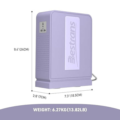 BESTRANS 2000W Step Up Transformer 110v to 220v Converter, Heavy Duty Voltage Converter 110v-120v to 220v-240v with Dual Outlets, Overload Protection & Ultra-Quiet for Home Appliances,Light Purple
