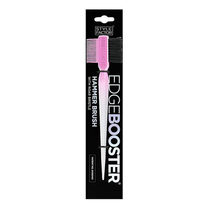Style Factor EDGE BOOSTER® Hammer Brush Rat Tail– Double-Sided Edge Control Brush & Comb with Boar Bristles – For Edges, Slick Backs, Baby Hair Styling, and Taming Flyaways