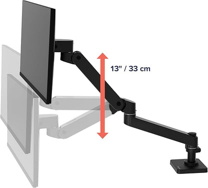 Ergotron – Upgraded LX Pro Premium Monitor Arm, Single Monitor Desk Mount – fits Flat Curved Ultrawide Computer Monitors up to 34 Inches, 4 to 22 lbs, VESA 75x75mm or 100x100mm – Matte Black