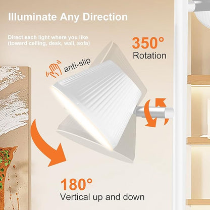 Pesken White 42W Tree Floor Lamp, Super Bright LED Standing Lamp with Remote, Modern Dimmable Floor Lamps,Individual Control, Rotable Head LED Lamp for Living Room Bedroom Office