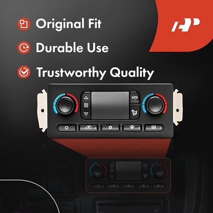 A-Premium Automatic Climate Control Module A/C & Heater Control Panel Compatible with Chevy, GMC & Cadillac - 2005 2006 2007 Silverado 1500, Sierra 1500, Tahoe, Yukon - with Rear Window Defogger