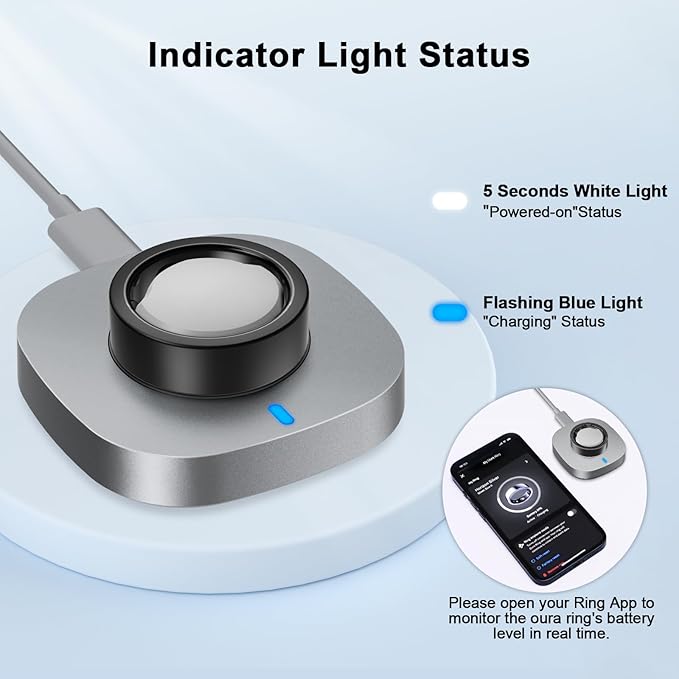 ZOOROO Charger Compatible with Oura Ring Gen 3 Size 11, Fast Charging Dock with USB-C Cable