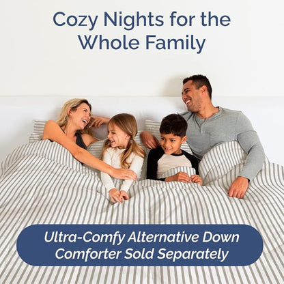 Full XL Bed Sheet Set - 4 Piece Extra Long Extended Full XL Sheets - Soft, Breathable & Cooling - Fits 8" to 16" Mattress with Deep Pockets - 54" x 80" - Wrinkle and Fade Resistant - Beige Stripes 2