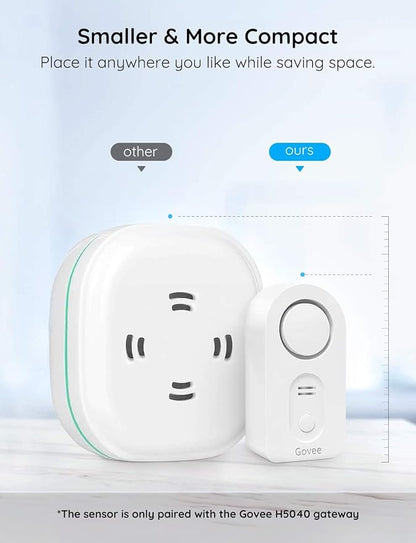 Govee Water Leak Detectors 2 Pack, 100dB Adjustable Audio Alarm Sensor, Sensitive Leak and Drip Alert, for Kitchen Bathroom Basement (Cannot Connect to Wi-Fi Directly)