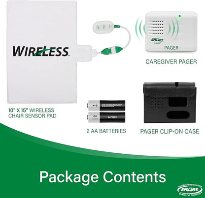 Smart Caregiver Chair Exit Alarm System with Wireless Pager and for Fall Prevention | Chair Alarm Alerts Caregiver When They Get Up from The Chair | USA-Based Company and Customer Support