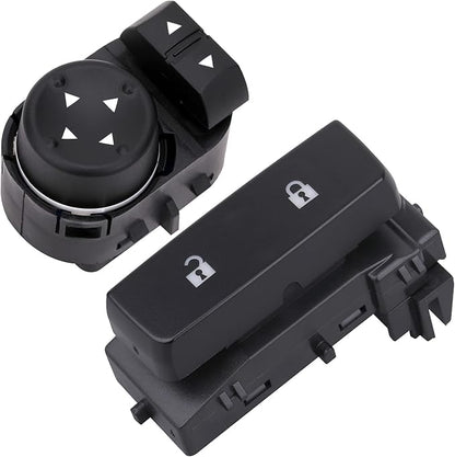 Obaee Power Window Control Switch Button & Front Driver Side Door Lock & Mirror Switch Compatible with Chevrolet Silverado/GMC Sierra 1500 2500 HD 3500 HD 2007-2013