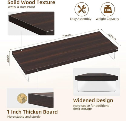 SSWOOD Monitor Stand Riser, Wood & Acrylic Computer Monitor Stand Desk Desktop Organizer Table For Home, Office Workspace, Laptop Riser, Printer, PC & TV Screen Riser
