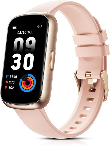 TIFOZEN Fitness Tracker for Women Men, Smart Watch Band with 24/7 Heart Rate Blood Oxygen Sleep Monitor, Calories Step Tracker Pedometer 3ATM Waterproof Activity Tracker for Android iOS, Pink