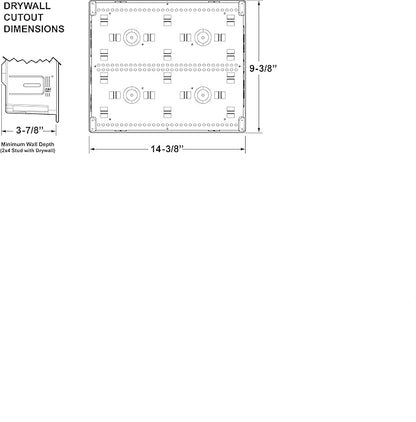 Legrand - OnQ Cable Management, In-Wall Media Box, Dual Purpose Structured Wiring Enclosure with Mounting Bracket, Home Networking Panel, 9 inch, White, ENP0905NAV1