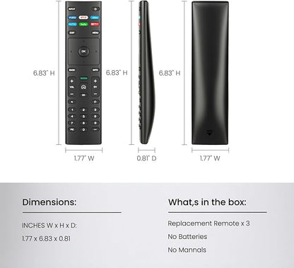 (Pack of 3) Replacement Remote Control for VIZIO Smart TV, Compatible with D/E/M/P/V/PX Series