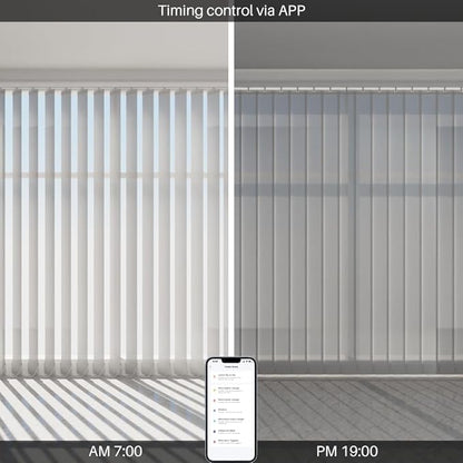 Blindify Motorized Vertical Blinds Compatible with Alexa Google Home, Light Filtering Sliding Door Shades Smart Vertical Blinds Remote Control Customize, Pure White