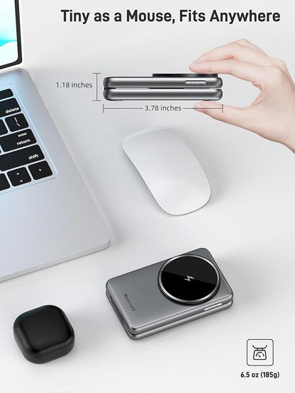 Magnetic Wireless Charger for Samsung, 3 in 1 Foldable MagSafe Charging Station for Galaxy S25 Ultra/S24/Z Fold7/Flip7/Buds, One-Click Ejection Charger Only for Samsung Galaxy Watch 8/Ultra/7
