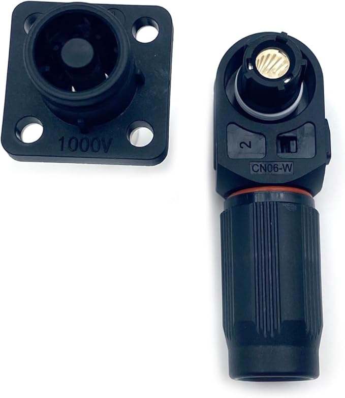 1 Set Battery Energy Storage Connector, 250A High Current Connectors Quick Plug Terminal Black Right Angle Plug and Socket IP67 Waterproof Power Adapter Crimping 70mm² Wiring (1500V)