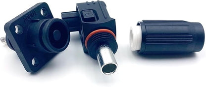 1 Set Battery Energy Storage Connector, Quick Plug Terminal High Current Connectors Right Angle Plug and Socket IP67 Waterproof Power Connector Stud Wiring Method 60A 10mm² (60A, Black)