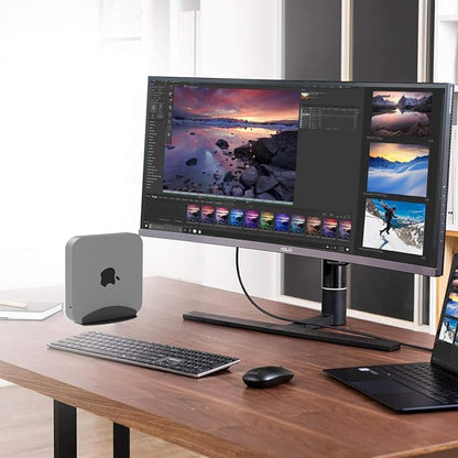 Bylitco Desktop Stand for Mac Mini 2010-2023,M1/M2,Vertical Holder,Perfect for Desk Organization and Heat Dissipation，Soft Cushioned Protection, Space-Saving Design- Black