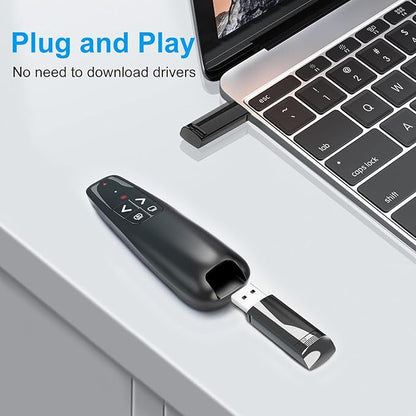 (2 Units) Wireless Presenter Remote, Clicker for Laptop PowerPoint Presentations Pointer, RF Computer Clicker for Presentations Remote, Slideshow/Smartboard/College/Classroom/PPT Clicker