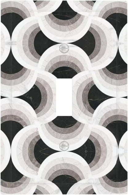 Bvtewkhz Black/White Art Marble 1 Gang Single Toggle Decorative Light Switch Covers Electrical Faceplate Switch Plates for Bathroom Kitchen Home