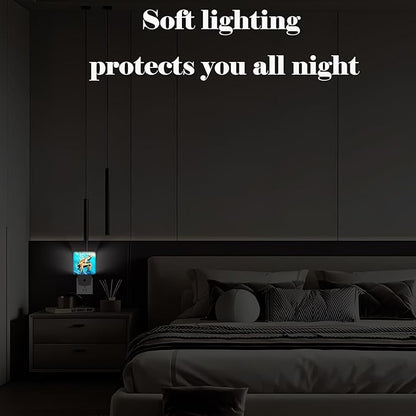 FSHVQKD Watercolor Wild Turtle Night Light,Plug Into Wall for Boys Girls Bedroom Decorative Square Night Light Lamp 0.5w Sleep Friendly