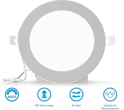 INFIBRITE 6 in Slim Recessed LED Downlight with Night Light 5CCT Selectable White New Construction 12 Watt 1050LM Triac Dimmable 6 Pack