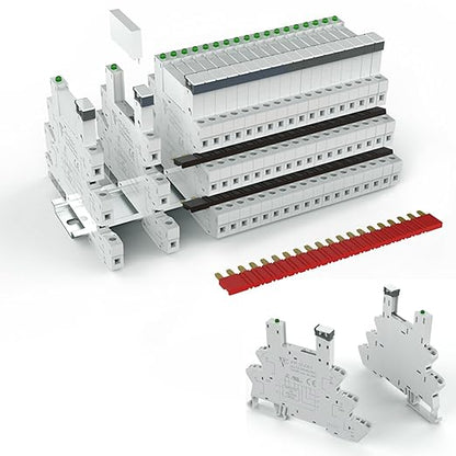UL Listed 10Pcs Electromagnetic Relay for PLC;24V Relay Din Rail; 24VDC and 24VAC Both; SPDT 6 Amp Push in Socket Screw-Free Wiring