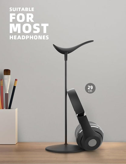 Lamicall Headphone Stand, Desktop Headset Holder - Desk Earphone Stand, for All Headsets Such as Airpods Max, HyperX Gaming Headphones, Beats/Sennheiser Music Headphones - Black