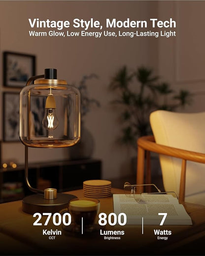 Sunco 24 Pack A15 Light Bulb LED, Edison Style Bulb, Dimmable Vintage Filament Lighting, 800 LM, 7W (60W Equivalent), 2700K Soft White, E26 Medium Base, Wet Rated UL