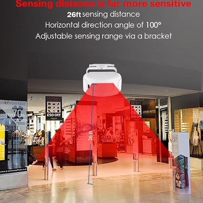 HENDUN Add -on Motion Sensor, Extra Transmitter for Receiver, Wireless Door Chime PIR Detector, Sensor Alarm, Shop Visitor Chime for Shopkeeper