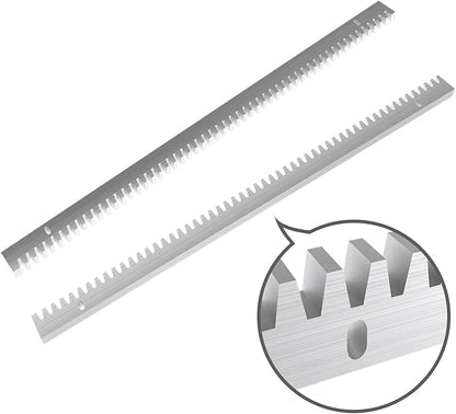 Blütezeit Galvanized Steel Gear Rack 8mm Thickness 1.64ft 2 Pieces Including Mounting Hardware Total 3.28 Feet Teeth Track for Sliding Gate Operator