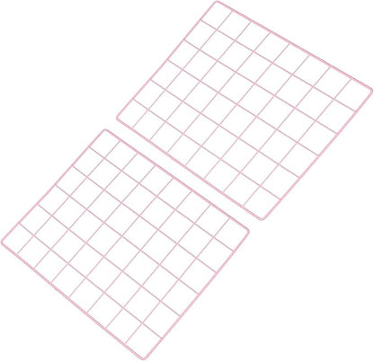 PATIKIL 12"x16" Wire Grid Panel, 2 Pack Board Photo Pictures Memo Display Grid Panels Hanging Organizer Wall Decorative Panel for Home Office Wedding, Pink