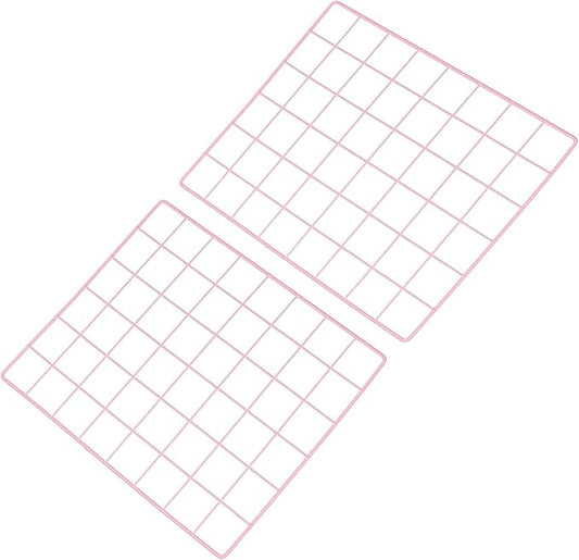 PATIKIL 12"x16" Wire Grid Panel, 2 Pack Board Photo Pictures Memo Display Grid Panels Hanging Organizer Wall Decorative Panel for Home Office Wedding, Pink