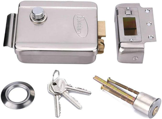 AMOCAM Electric Electronic Door Lock for Video Intercom Door Phone Vidoe doorbell DC 12V Stainless Steel E-Lock Support Wooden Glass Metal Fireproof Door