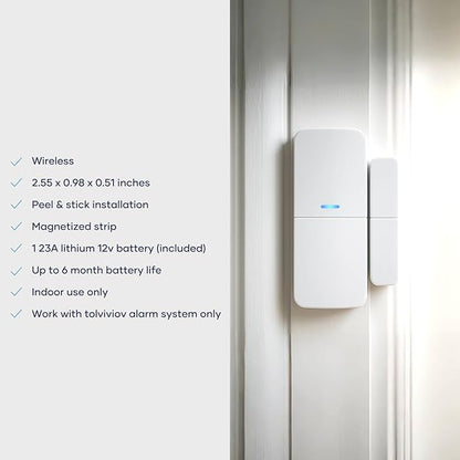 Entry Sensor (Pack of 6) - Window and Door Protection - Compatible with tolviviov Home Security System