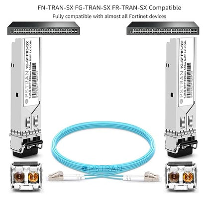OPSTRAN 1000BASE-SX SFP Optical Transceiver Module Compatible with Fortinet FN-TRAN-SX FG-TRAN-SX FR-TRAN-SX 850nm 550m DDM Duplex LC MMF 10pcs/Pack