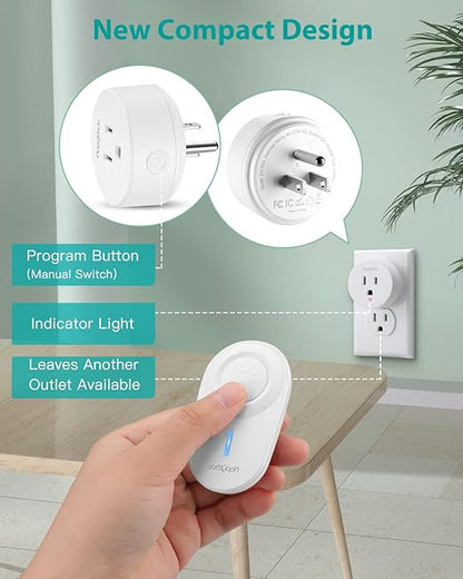 HAPYTHDA Remote Control Outlet,Remote Light Switch with 15A/1500W and 500 Feet RF Range,No Wiring Needed Smart Plug for Small Electrical Appliance with Anti-Surge 4000V