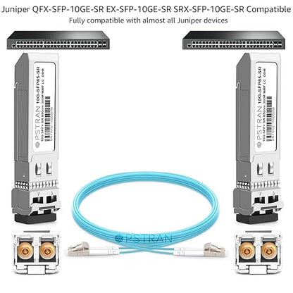 OPSTRAN 10GBASE-SR SFP+ Optical Transceiver Module Compatible with Juniper QFX-SFP-10GE-SR EX-SFP-10GE-SR SRX-SFP-10GE-SR 10Gbps 850nm 300m DDM Duplex LC MMF 10 Pack