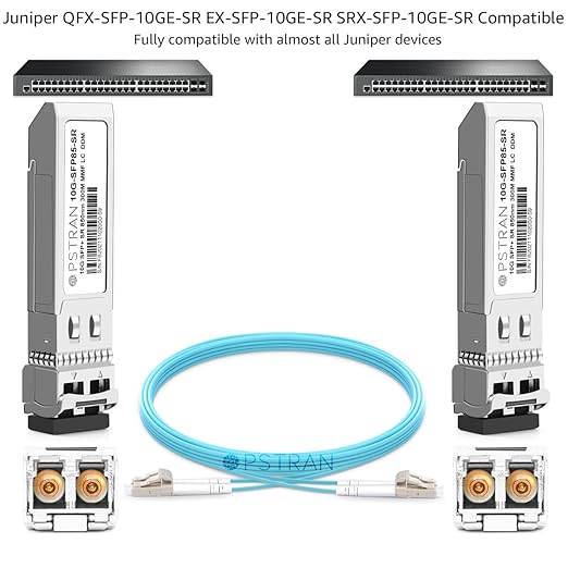 OPSTRAN 10GBASE-SR SFP+ Optical Transceiver Module Compatible with Juniper QFX-SFP-10GE-SR EX-SFP-10GE-SR SRX-SFP-10GE-SR 10Gbps 850nm 300m DDM Duplex LC MMF