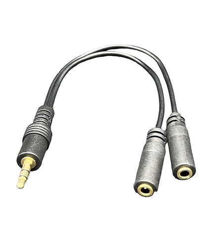 MasterStor Stereo Jack Splitter Cable3.5mm Male to 2 X Female Gold Plated Connector Adapter for Headphone Speakers, Mp3 Player, Mobile Phone,Laptop, PC,ipod (Black)