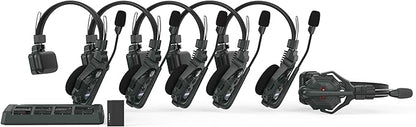 Hollyland Solidcom C1 Wireless Headset Intercom System 6-Person Full Duplex 1000ft Team Communication Group Talk Single-Ear Headset with 1 Master & 5 Remote Headsets