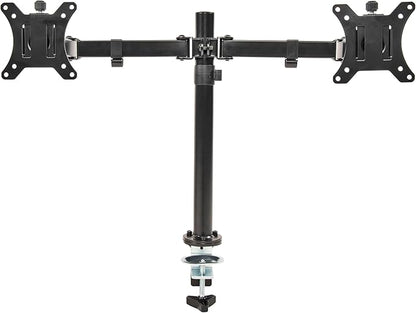 Elevon Dual Monitor Stand for 13-32 inch Computer Screens, Full Adjustable Two Screen Computer Monitor Arm, VESA Mount with C-Clamp/Grommet Base