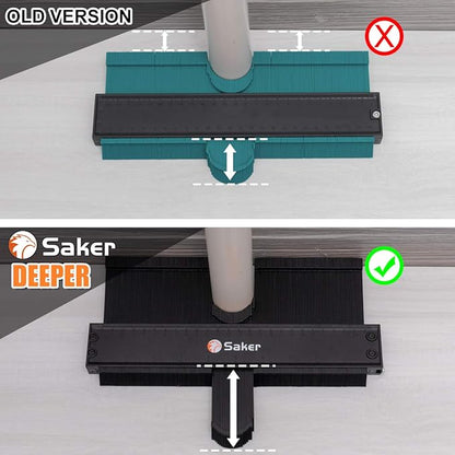 Saker Contour Gauge Profile Tool- Adjustable Lock-Precisely Copy Irregular Shape Duplicator - Must Have Tool for DIY Handyman, Construction (BLACK+10INCH)