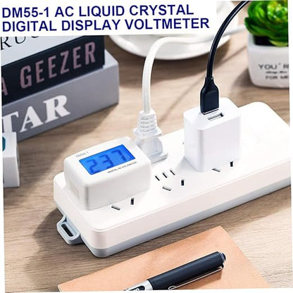 Voltage Test Monitor, 3PCS Digital Volt Meter Voltage Tester Gauge Meter Measuring Panel DM55-1 AC 80-300V LCD Display for Home