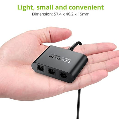 LiNKFOR Optical Cable Splitter 1x3 SPDIF Toslink with 1PCS Optical Audio Cable Toslink Splitter 1 in 3 Out Support LPCM 2.0 DTS Dolby-AC3 Compatible with PS3 DVD HDTV STB Etc
