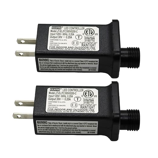 2 PCS 8 Mode Light LED Transformer 30V LED Controller Class 2 Power Supply,Transformer US Plug Adapter Replacement for String Light, not Fit 8 Mode with Control Box and 1 Mode String Light