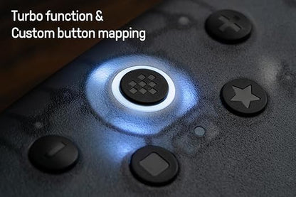 8Bitdo Ultimate 2C Hall Effect Joysticks and Hall Triggers Wireless Controller for Windows PC and Android, with Remappable L4/R4 Bumpers, Turbo function & Rumble vibration (Transparent Black)